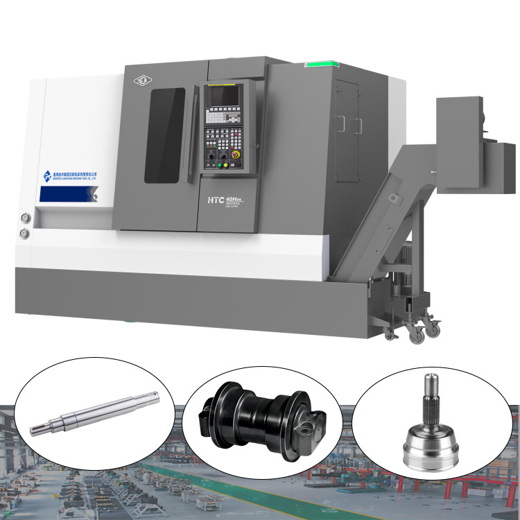 High Rigidity Hard Rail CNC Turning Center HTC40Sm A2-8 Spindle Heavy Cutting CNC Turning Center