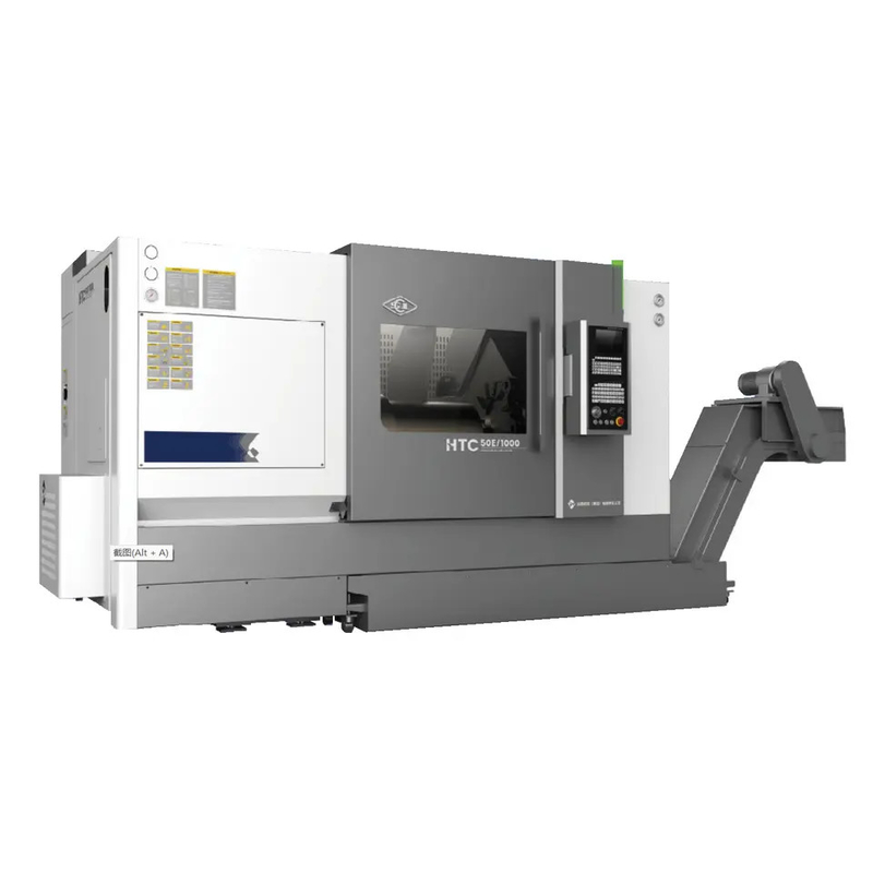 CNC Lathe HTC50B Hydraulic Tailstock Horizontal 12 Station Servo Turret SMTCL Slant Bed CNC Lathe