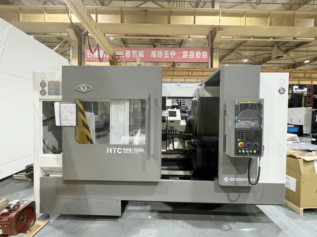 CNC Lathe HTC50B Hydraulic Tailstock Horizontal 12 Station Servo Turret SMTCL Slant Bed CNC Lathe