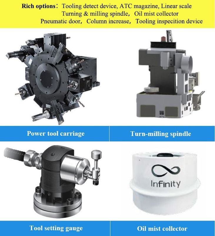 SMTCL Vertical CNC Lathe V4H CNC Vertical Milling Machine Vertical Lathe Milling Machine Combo