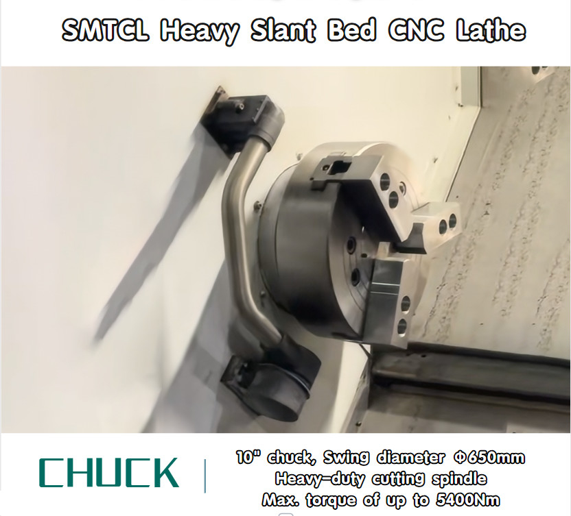 Universal CNC Horizontal Lathe HTC50Q High Torque Spindle SMTCL Heavy Slant Bed CNC Lathe