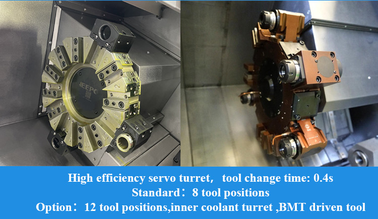 Slant Bed CNC Lathe Horizontal 8 Station Servo Turret IT35L Hard Machining Metal SMTCL CNC Lathe