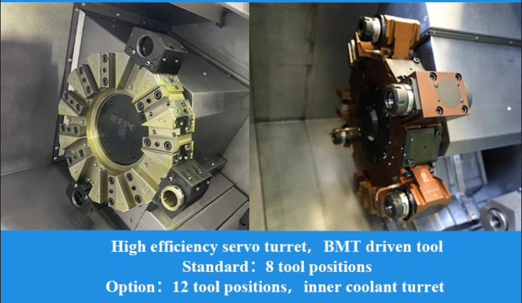 SMTCL Horizontal Slant Bed CNC Lathe Machine T5-100Q Metal Milling CNC Turning Center