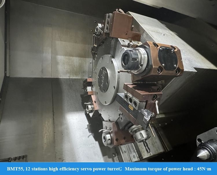 CNC Turning Center HTC40Hm Long-span Sleeve Spindle BMT55 Servo Power Turret CNC Turning Center With Y Axis