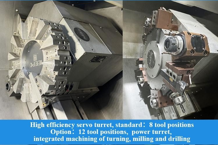 Precision CNC Lathe Large Span Spindle HTC40Q BMT55 Power Turret Slant Bed CNC Lathe With Y Axis
