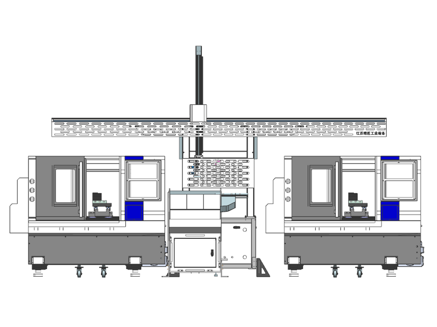 1-to-2 Gantry Robot CNC Lathe Automatic Production Line High Efficiency Machining