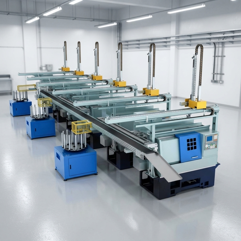 High Efficiency Multi-equipment CNC Lathe Automated Production Line ...